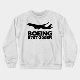 Boeing B767-300ER Silhouette Print (Black) Crewneck Sweatshirt